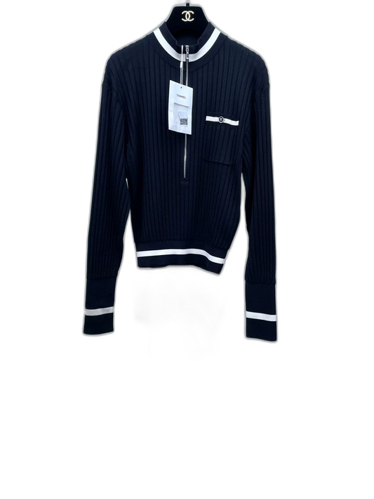 Chanel Black and White Knitted Top