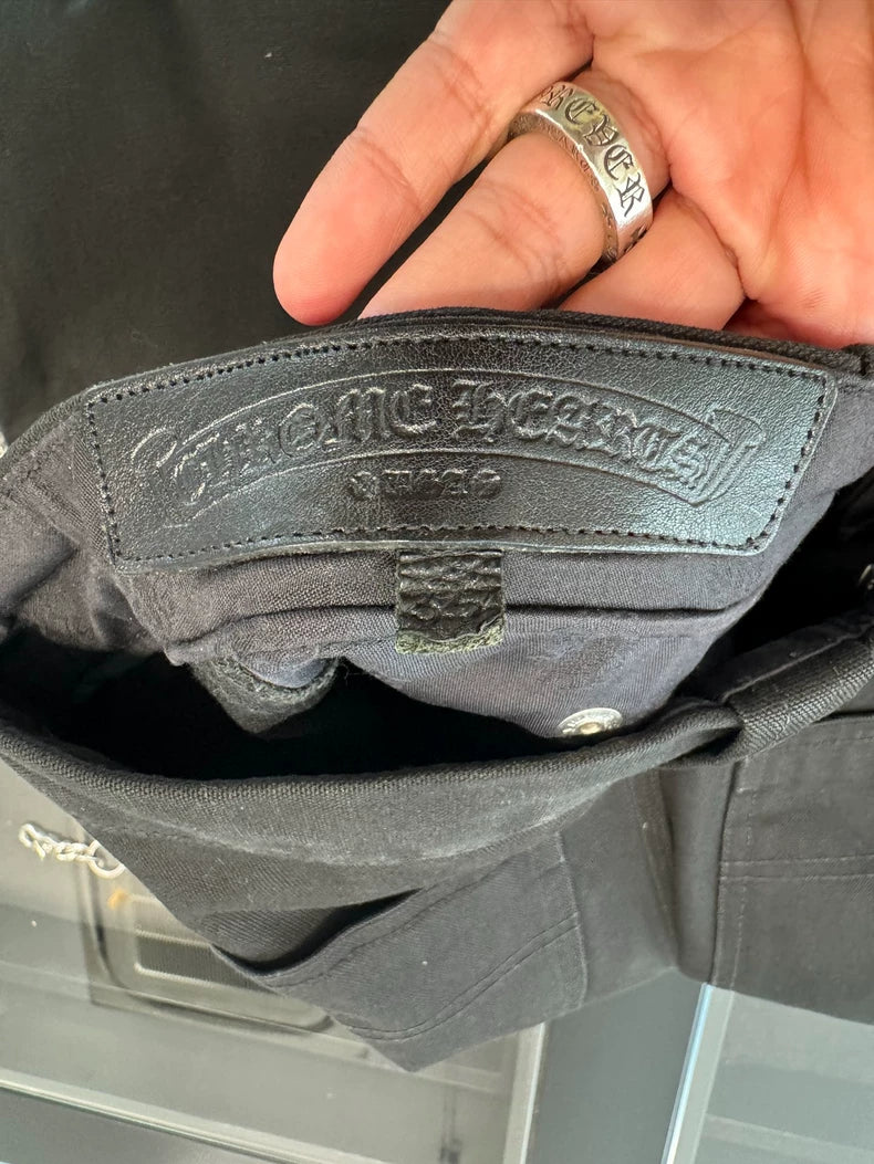 Chrome Hearts Black Double Knee Cargo Pants-yf