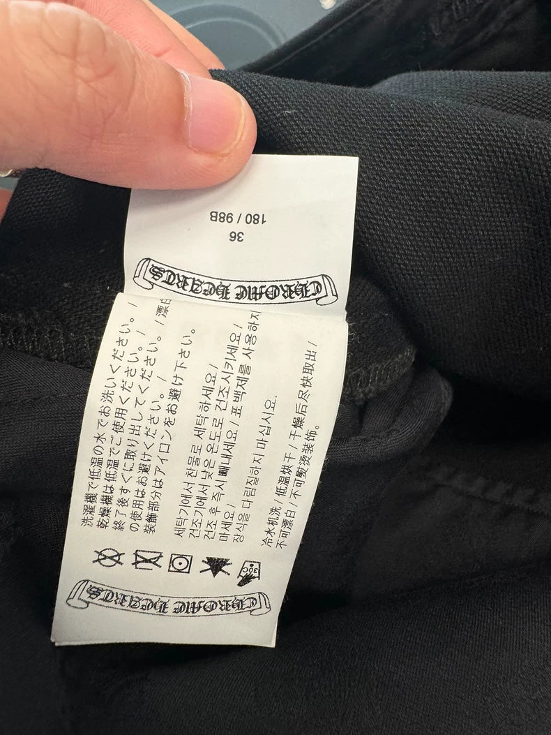 Chrome Hearts Black Double Knee Cargo Pants-yf