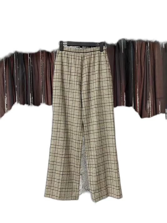 Celine Houndstooth Wide-Leg Trousers