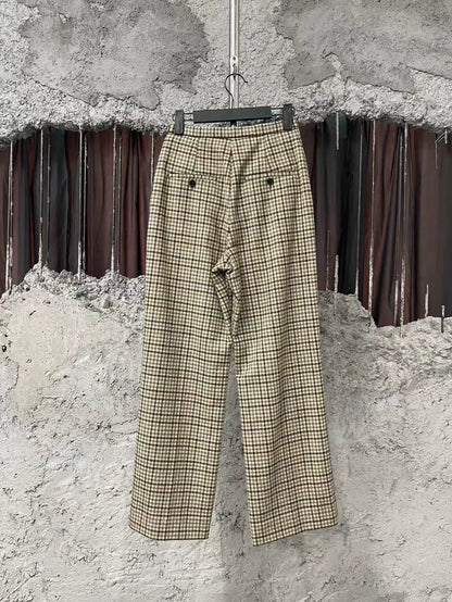 Celine Houndstooth Wide-Leg Trousers
