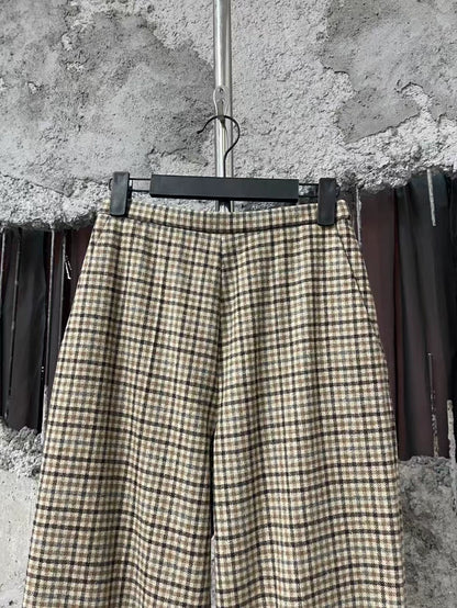 Celine Houndstooth Wide-Leg Trousers