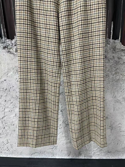 Celine Houndstooth Wide-Leg Trousers