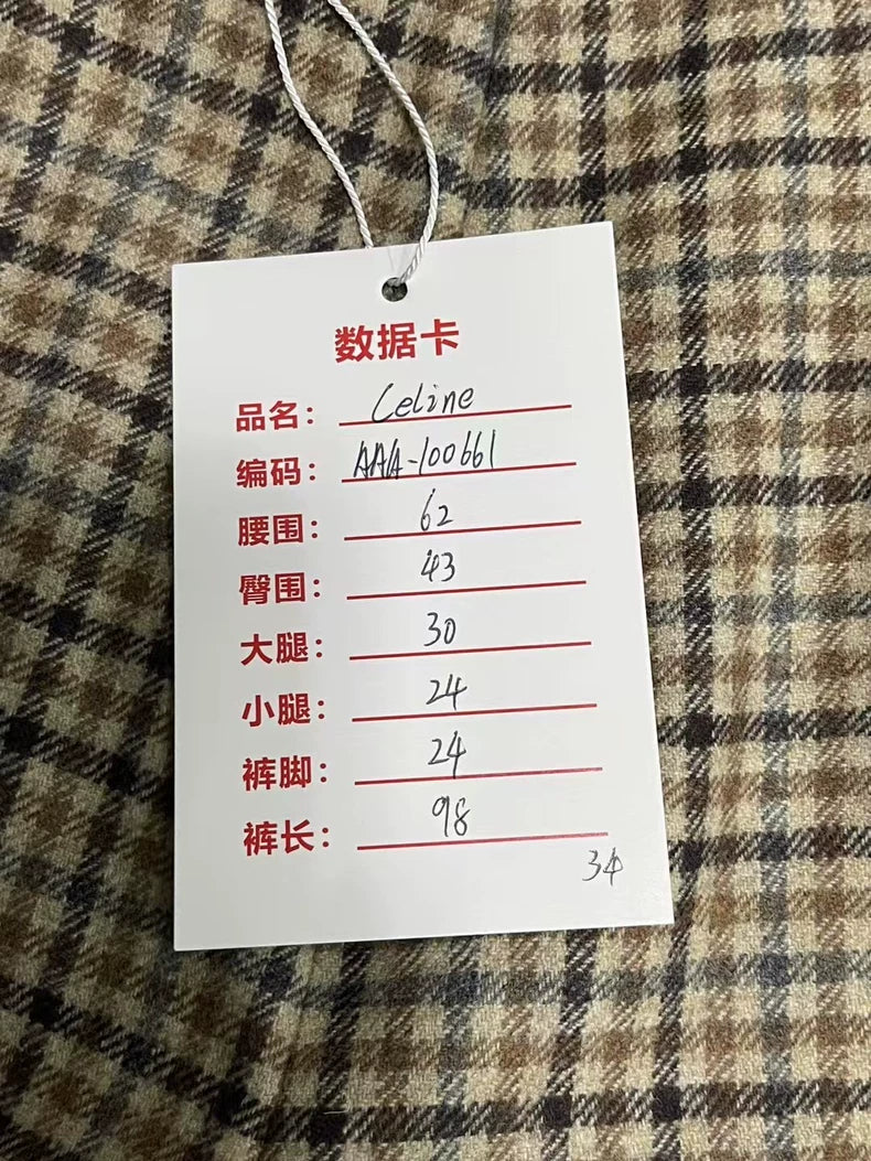 Celine Houndstooth Wide-Leg Trousers