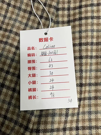 Celine Houndstooth Wide-Leg Trousers