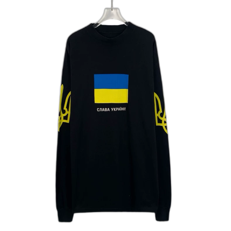 Balenciaga Black Long Sleeve Graphic Sweatshirt