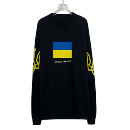 Balenciaga Black Long Sleeve Graphic Sweatshirt