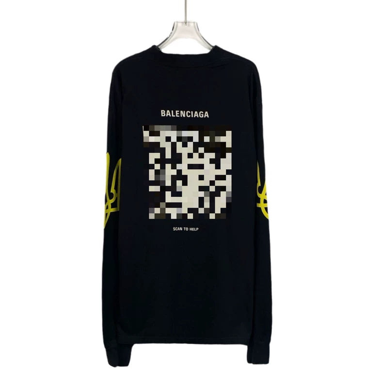 Balenciaga Black Long Sleeve Graphic Sweatshirt