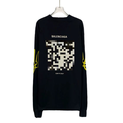 Balenciaga Black Long Sleeve Graphic Sweatshirt