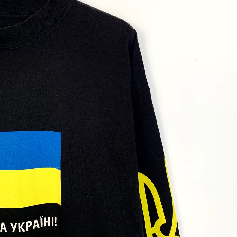 Balenciaga Black Long Sleeve Graphic Sweatshirt