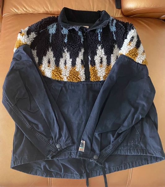 kapital ethnic patchwork coat corduroy collar