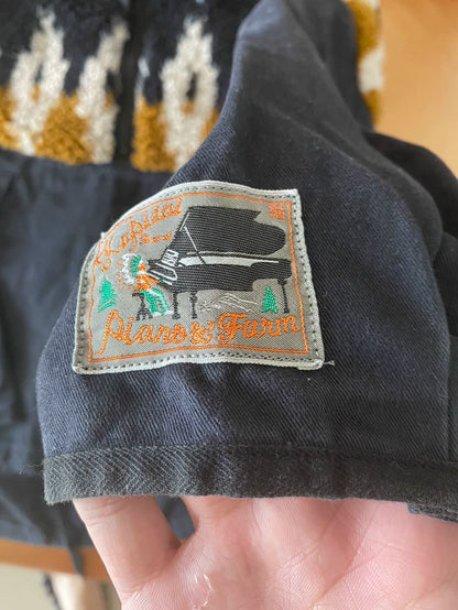 kapital ethnic patchwork coat corduroy collar