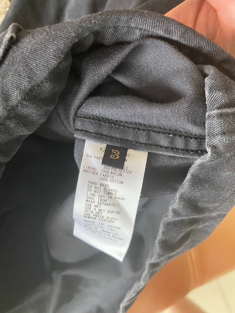 kapital ethnic patchwork coat corduroy collar