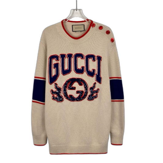 Gucci Logo Embroidered Wool Sweater