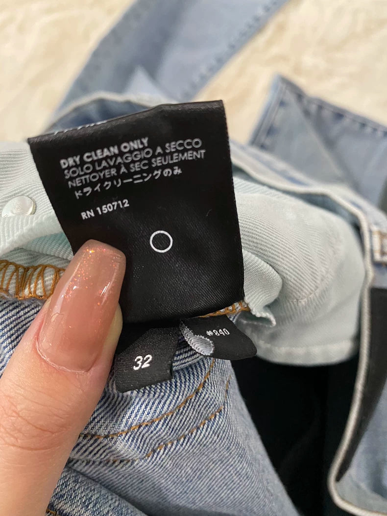 Amiri Blue and White Denim Pants