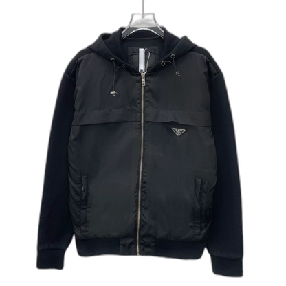 Prada Black Hooded Zip Jacket M Size