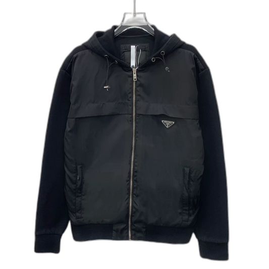 Prada Black Hooded Zip Jacket M Size