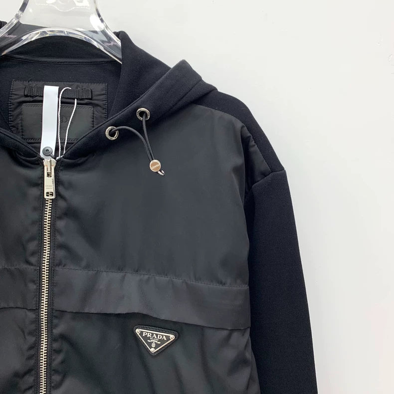 Prada Black Hooded Zip Jacket M Size