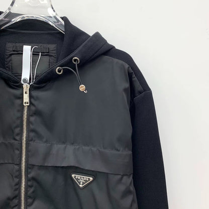 Prada Black Hooded Zip Jacket M Size