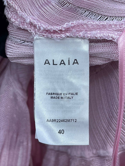 Pink Knit Dress with Ruffled Skirt