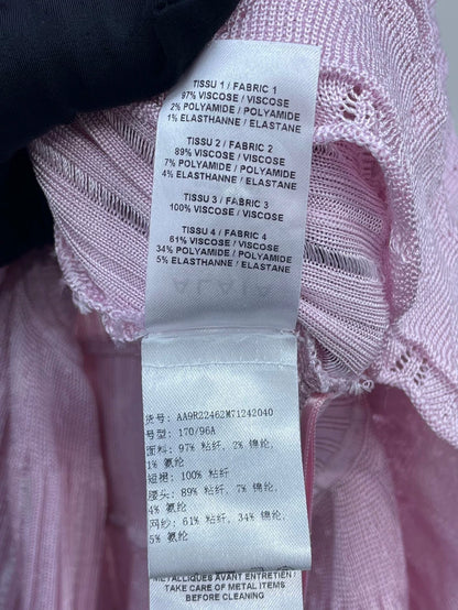 Pink Knit Dress with Ruffled Skirt