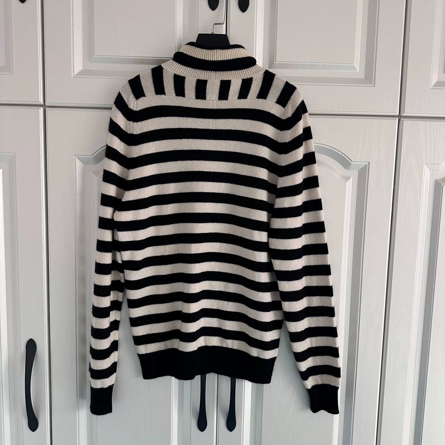 Saint Laurent Black White Striped Turtleneck