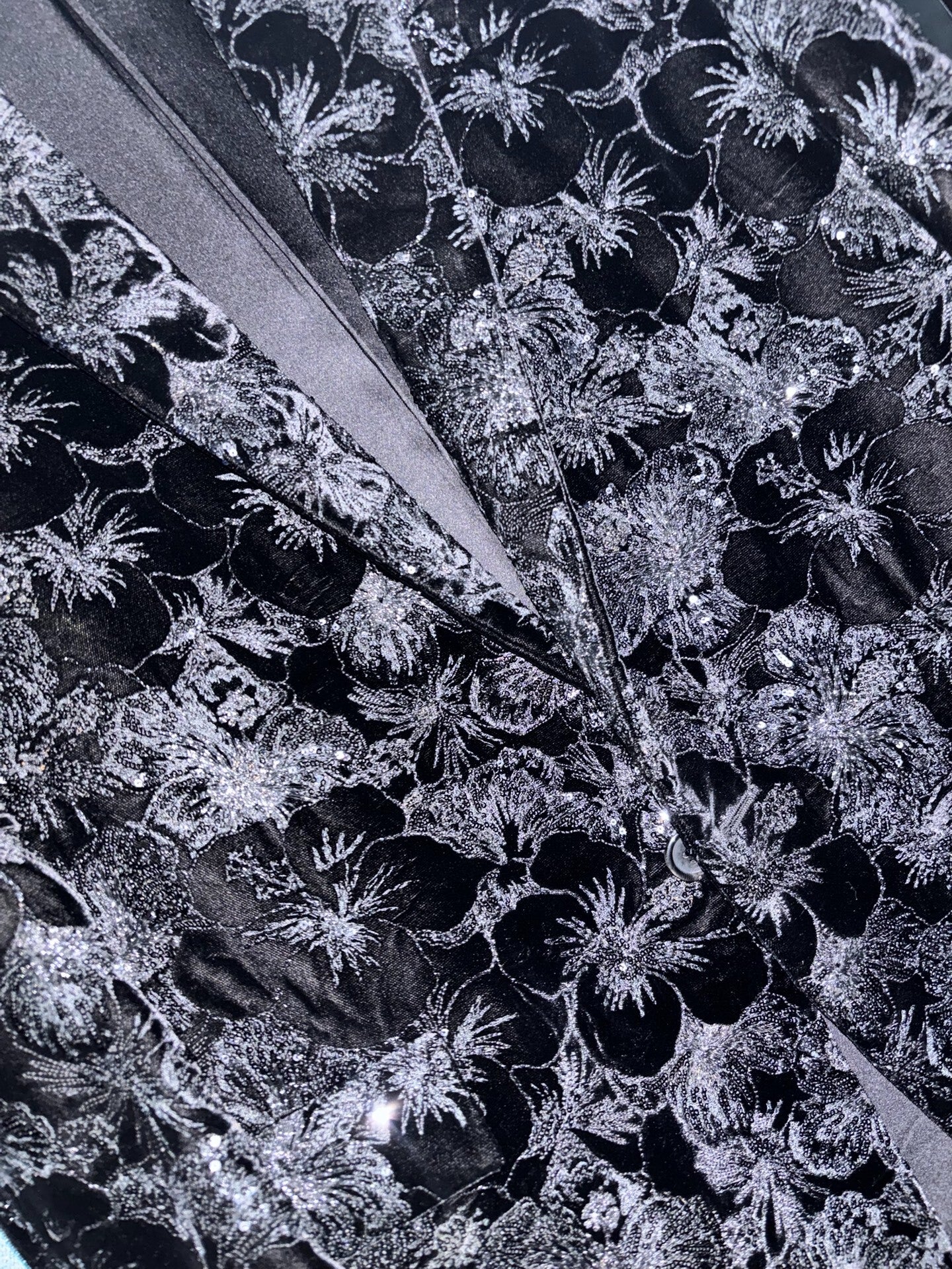 black velvet floral blazer by Saint Laurent