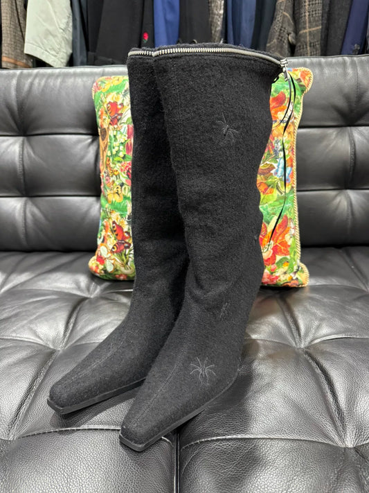 undercover guru guru embroidered insect long boots