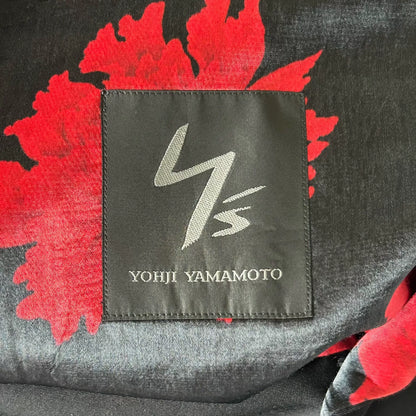 yohji yamamoto floral silk collar blazer