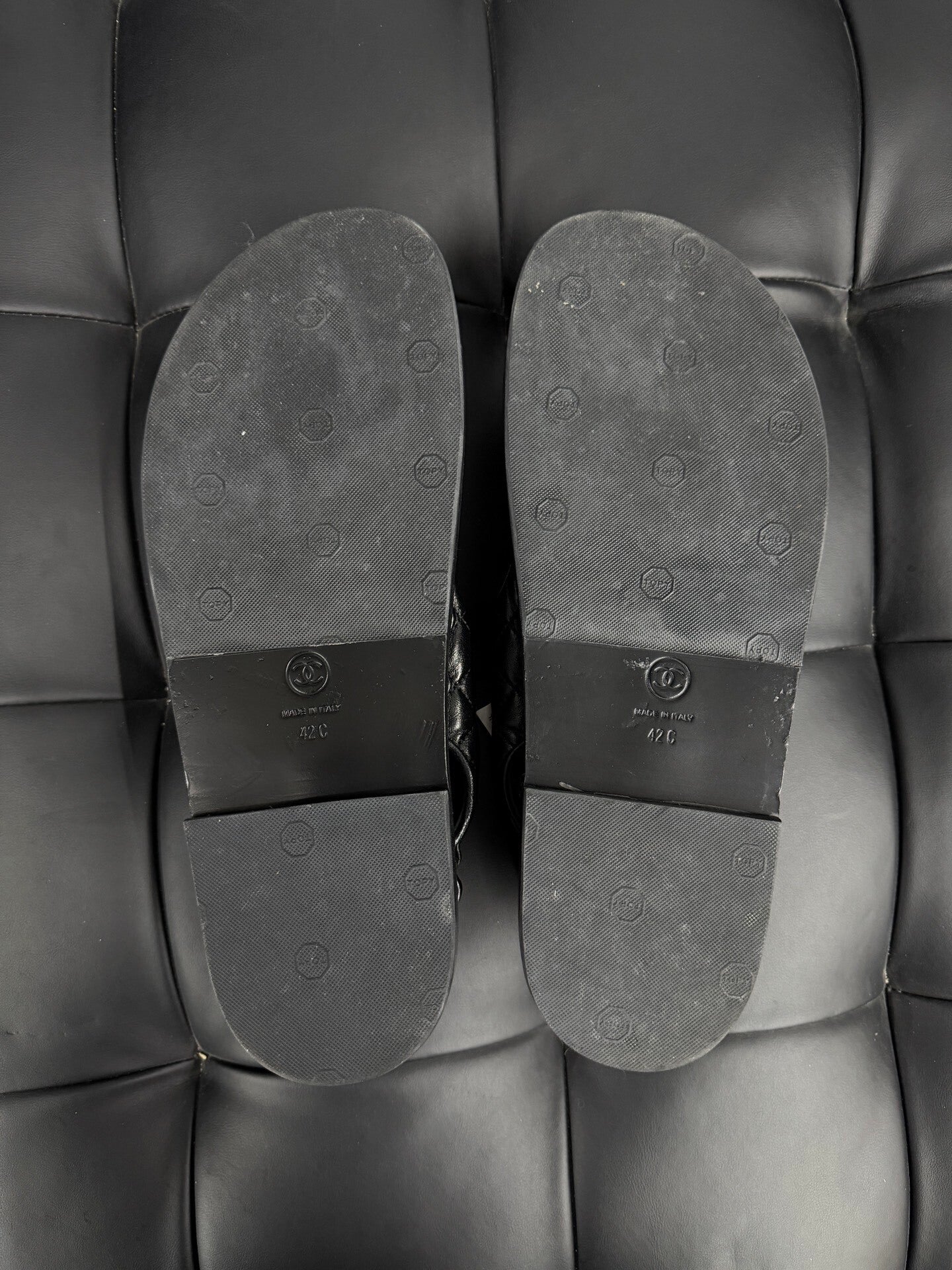 Chanel Pearl Buckle Sandals Size 42