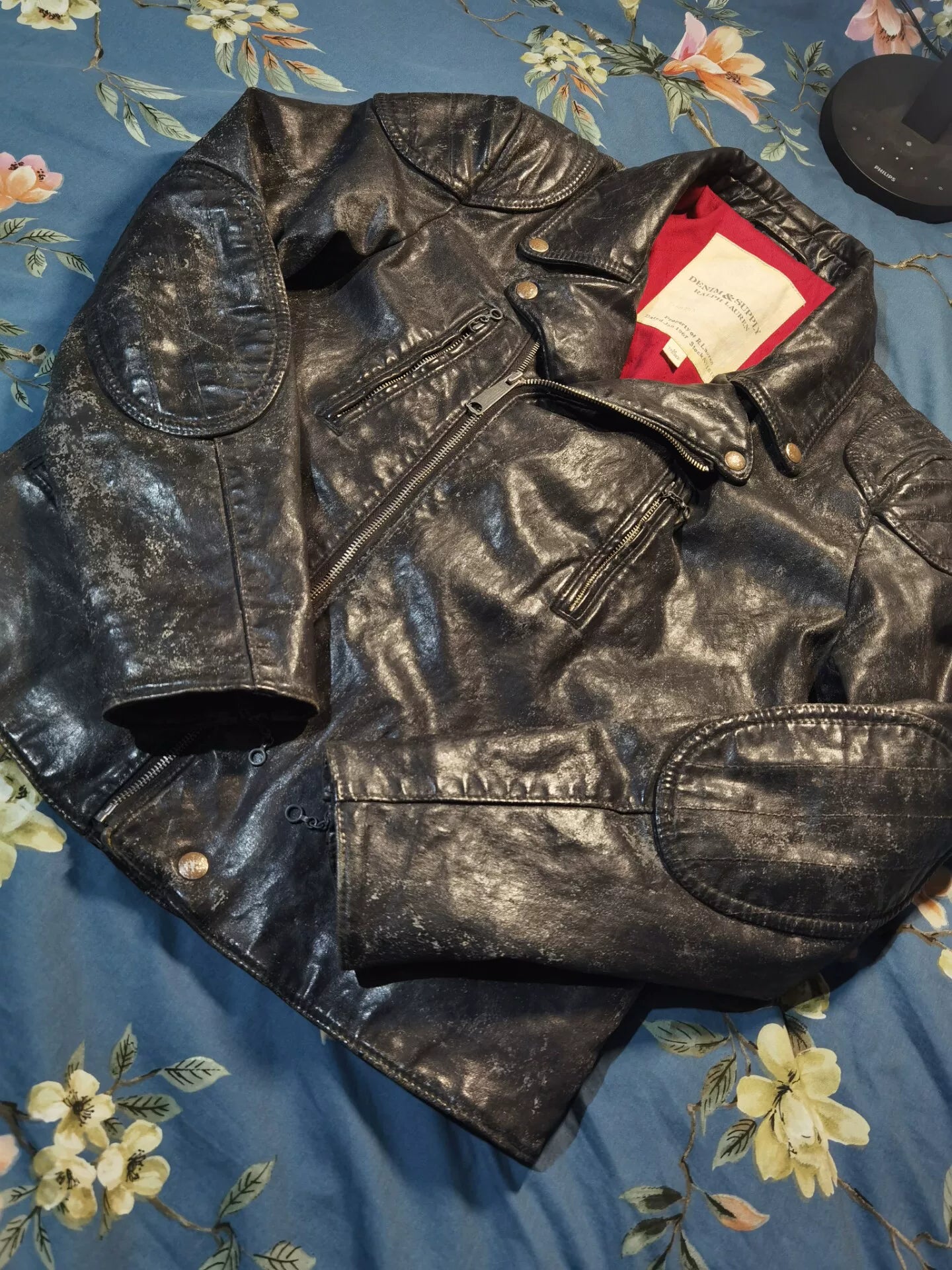 Ralph Lauren Vintage Waxed Tiger Biker Jacket