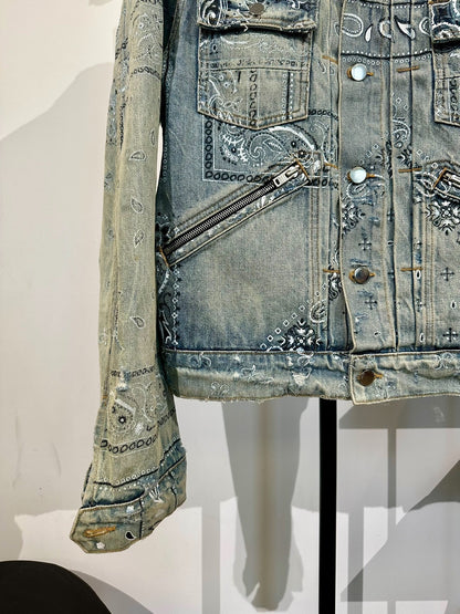 Amiri Washed Distressed Denim Jacket