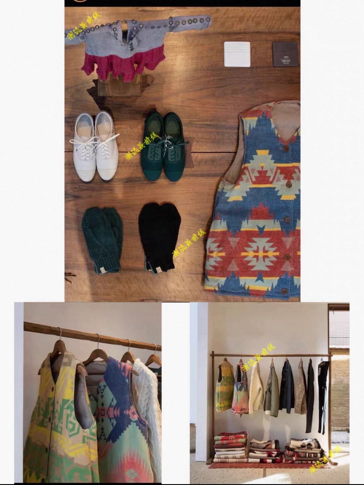 visvim ict robe with American tribal patterns