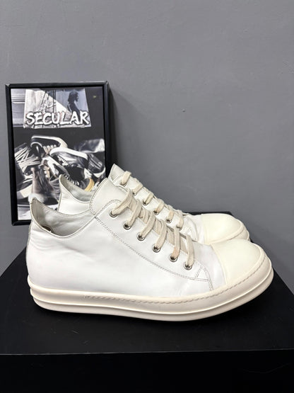Rick Owens 17FW Milk White Leather Sneakers