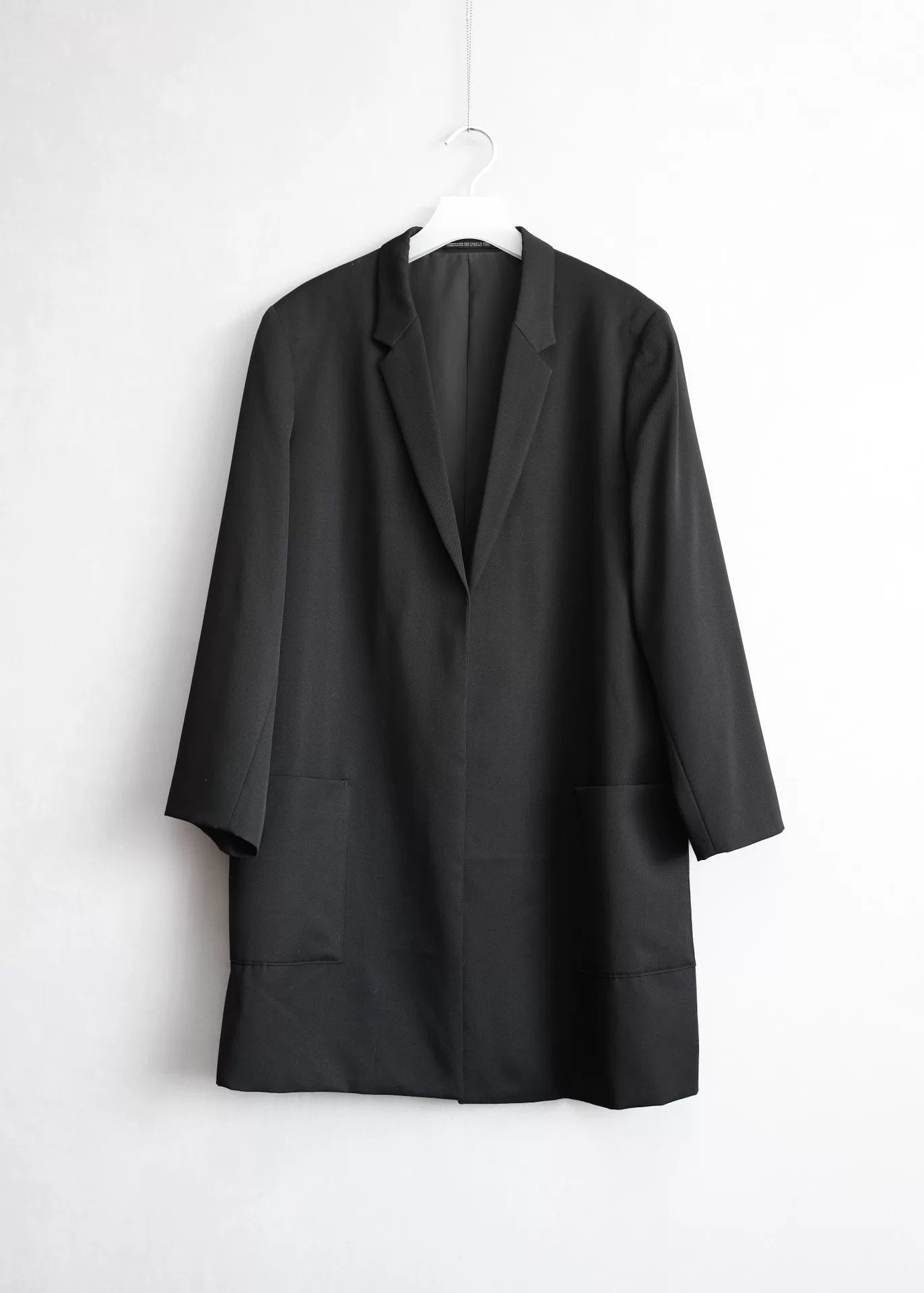 Yohji Yamamoto Black Long Coat Without Buttons