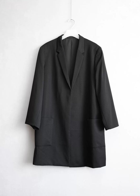 Yohji Yamamoto Black Long Coat Without Buttons