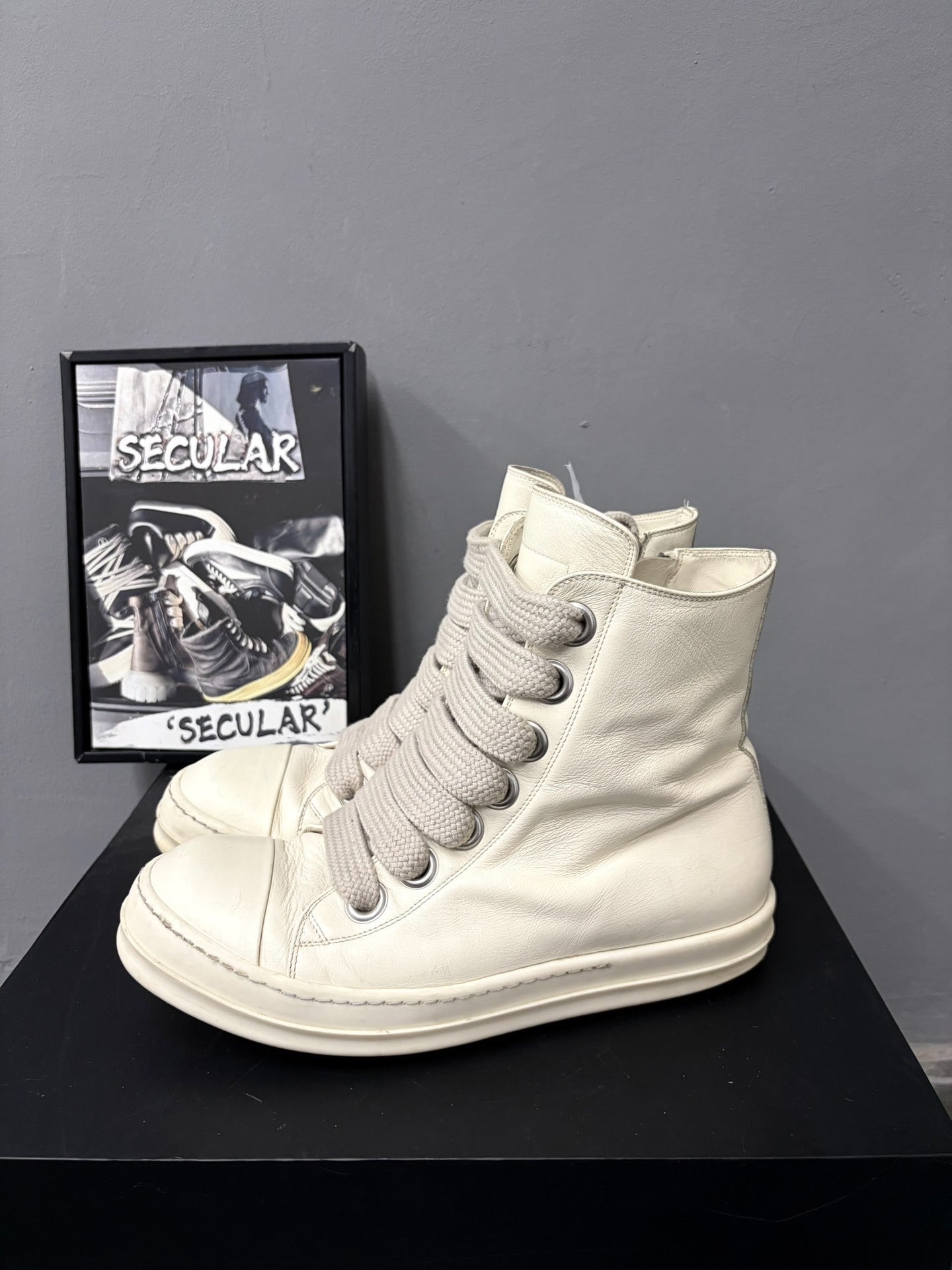 Rick Owens 24SS High-Top Leather Sneakers