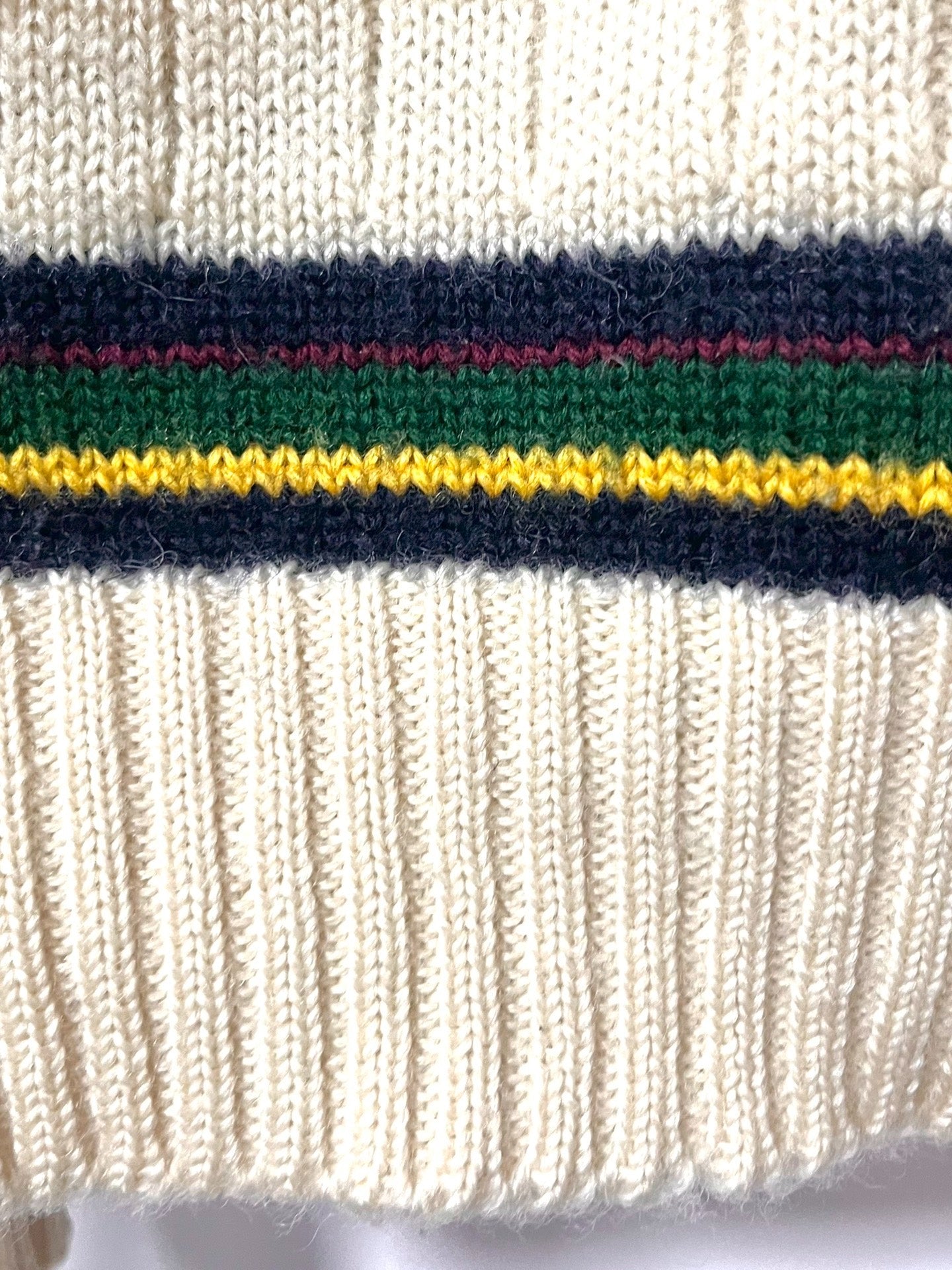 Polo Ralph Lauren Cream Striped V-neck Sweater