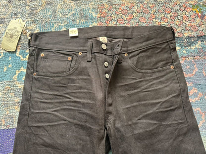 RRL Distressed Black Slim Fit Jeans