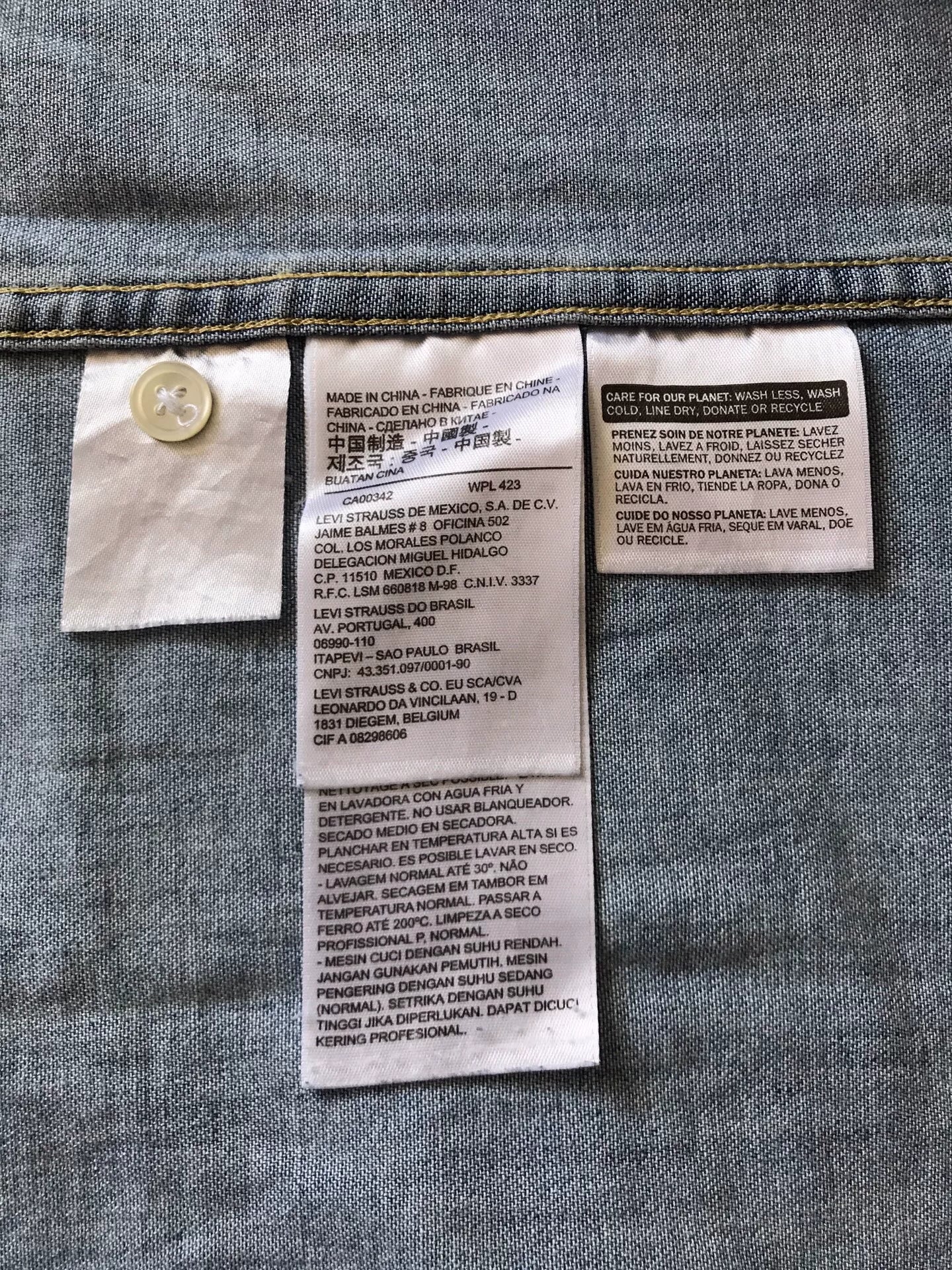 Levi's Light Blue Washed Denim Shirt