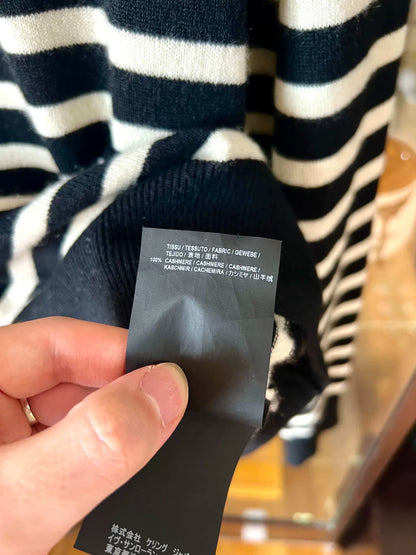 saint laurent black and white striped turtleneck