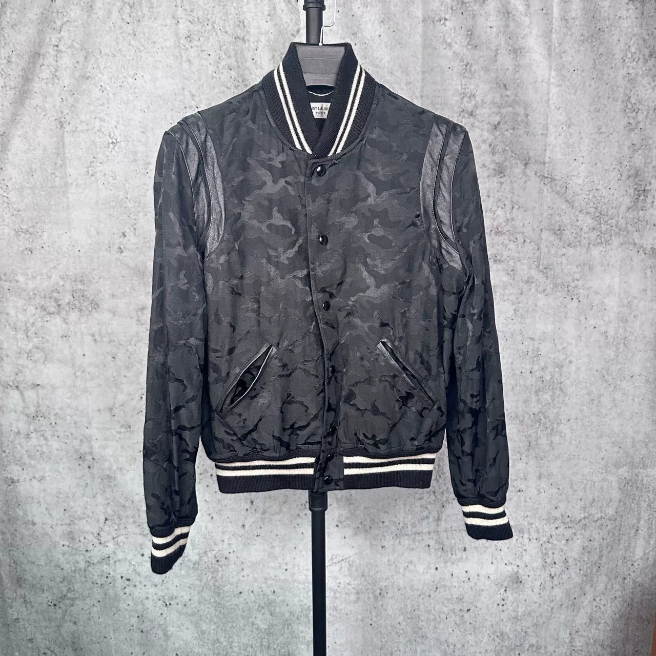 Saint Laurent Paris Camouflage Baseball Jacket