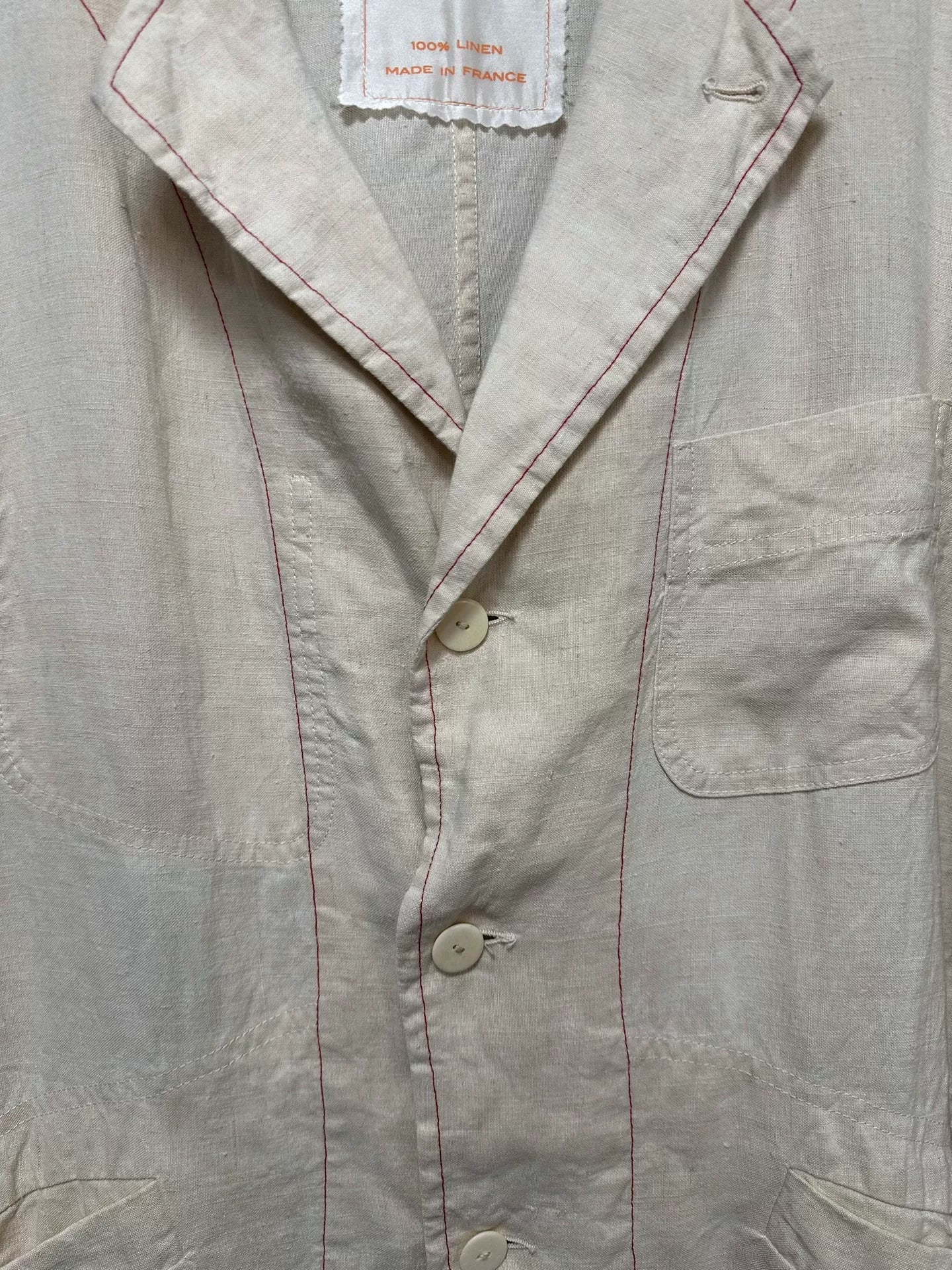 linen jacket dyed with red tea