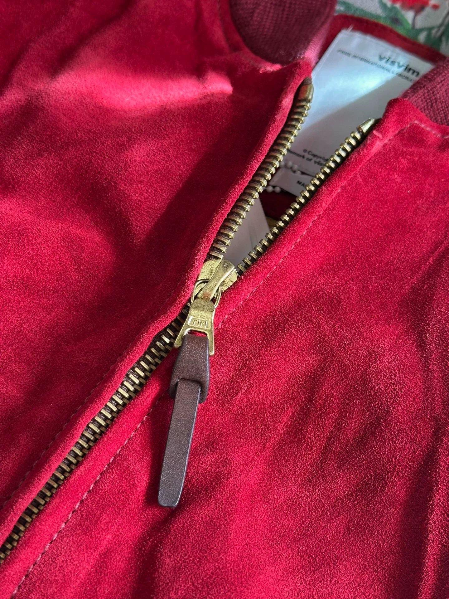 visvim 14AW Red Suede Varsity Jacket