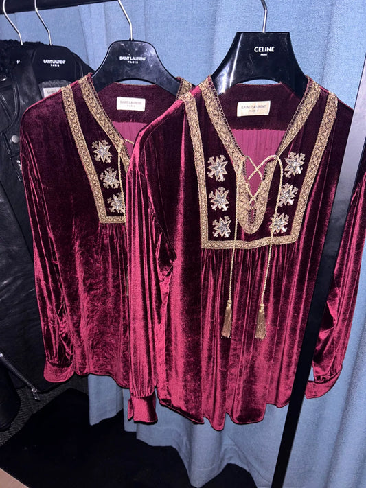 Saint Laurent Velvet Starburst Shirt