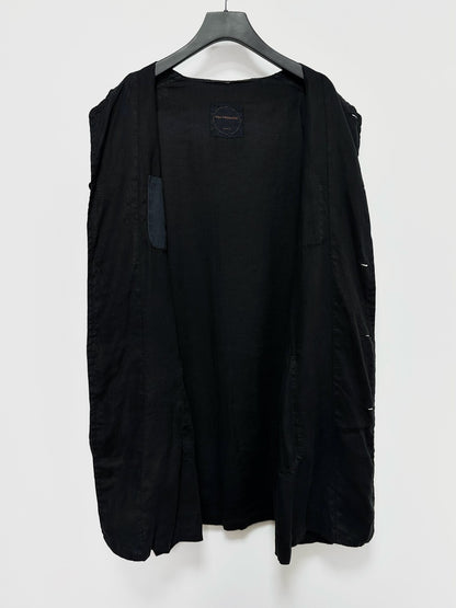 black linen oversized coat