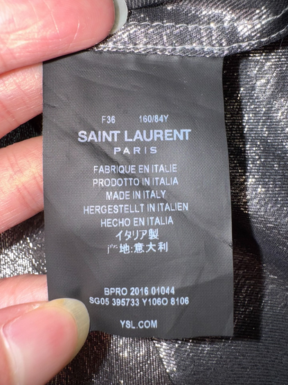 Saint Laurent Silver Silk Shirt