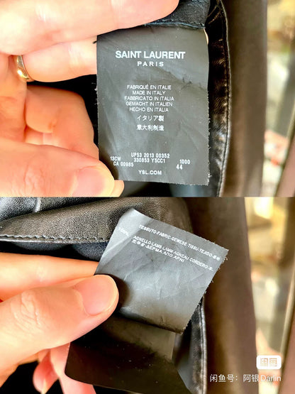 saint laurent lambskin leather shirt jacket