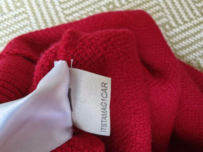 Burberry Red Military Style Wool Sweater
