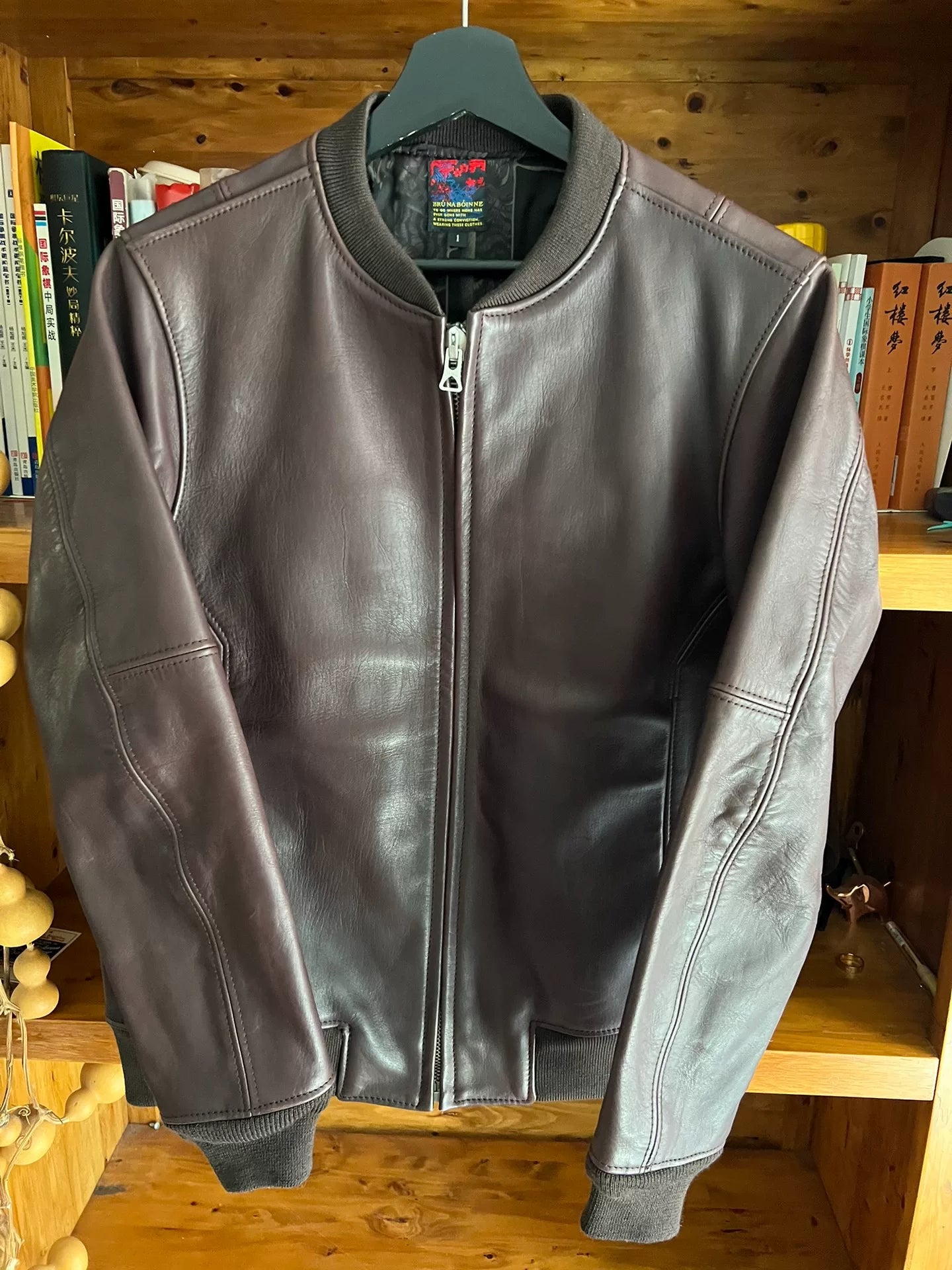 exquisite ma-1 flight jacket in cherry color